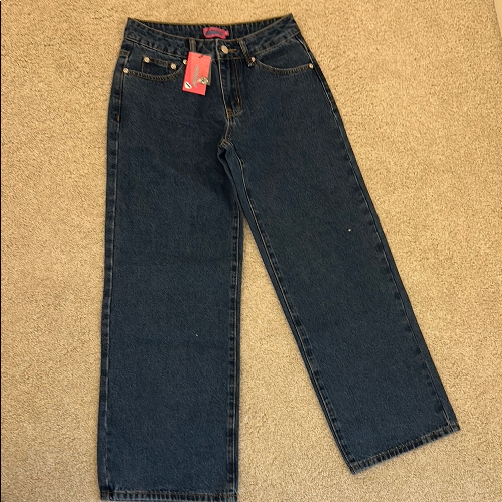 Edikted Blue Washed Denim Jeans